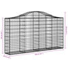 vidaXL Συρματοκιβώτια Τοξωτά 12 τεμ. 200x30x100/120 εκ. Γαλβαν. Ατσάλι