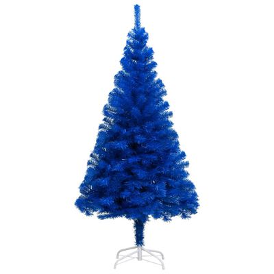 vidaXL Χριστ. Δέντρο Τεχνητό Προφωτισμένο Μισό Με Βάση Μπλε 210εκ PVC