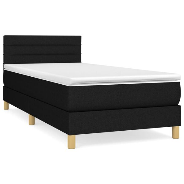vidaXL &Kappa;&rho;&epsilon;&beta;ά&tau;&iota; Boxspring &mu;&epsilon; &Sigma;&tau;&rho;ώ&mu;&alpha; &Mu;&alpha;ύ&rho;&omicron; 90x200 &epsilon;&kappa;. &Upsilon;&phi;&alpha;&sigma;&mu;ά&tau;&iota;&nu;&omicron;