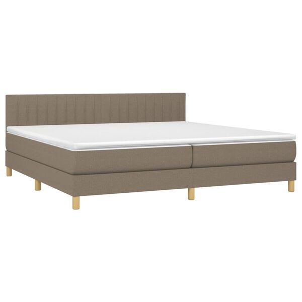 vidaXL &Kappa;&rho;&epsilon;&beta;ά&tau;&iota; Boxspring &mu;&epsilon; &Sigma;&tau;&rho;ώ&mu;&alpha; Taupe 200x200 &epsilon;&kappa;. &Upsilon;&phi;&alpha;&sigma;&mu;ά&tau;&iota;&nu;&omicron;