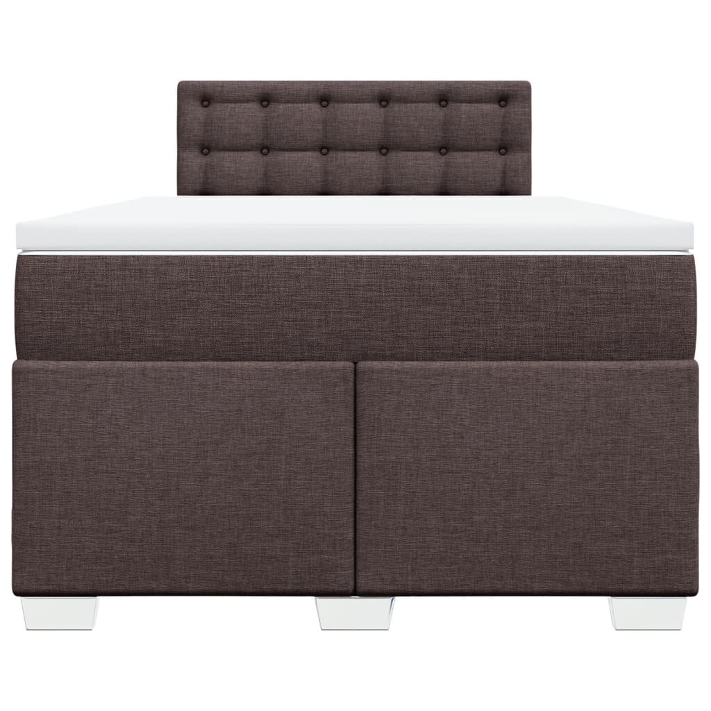 vidaXL Κρεβάτι Boxspring με Στρώμα Σκούρο Καφέ 120x190 εκ Υφασμάτινο
