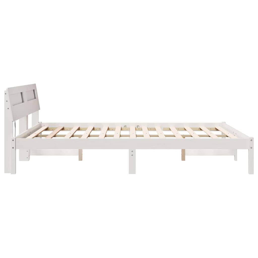 vidaXL Σκελετός Κρεβατιού Λευκό 140 x 200 cm Μασίφ ξύλο πεύκου