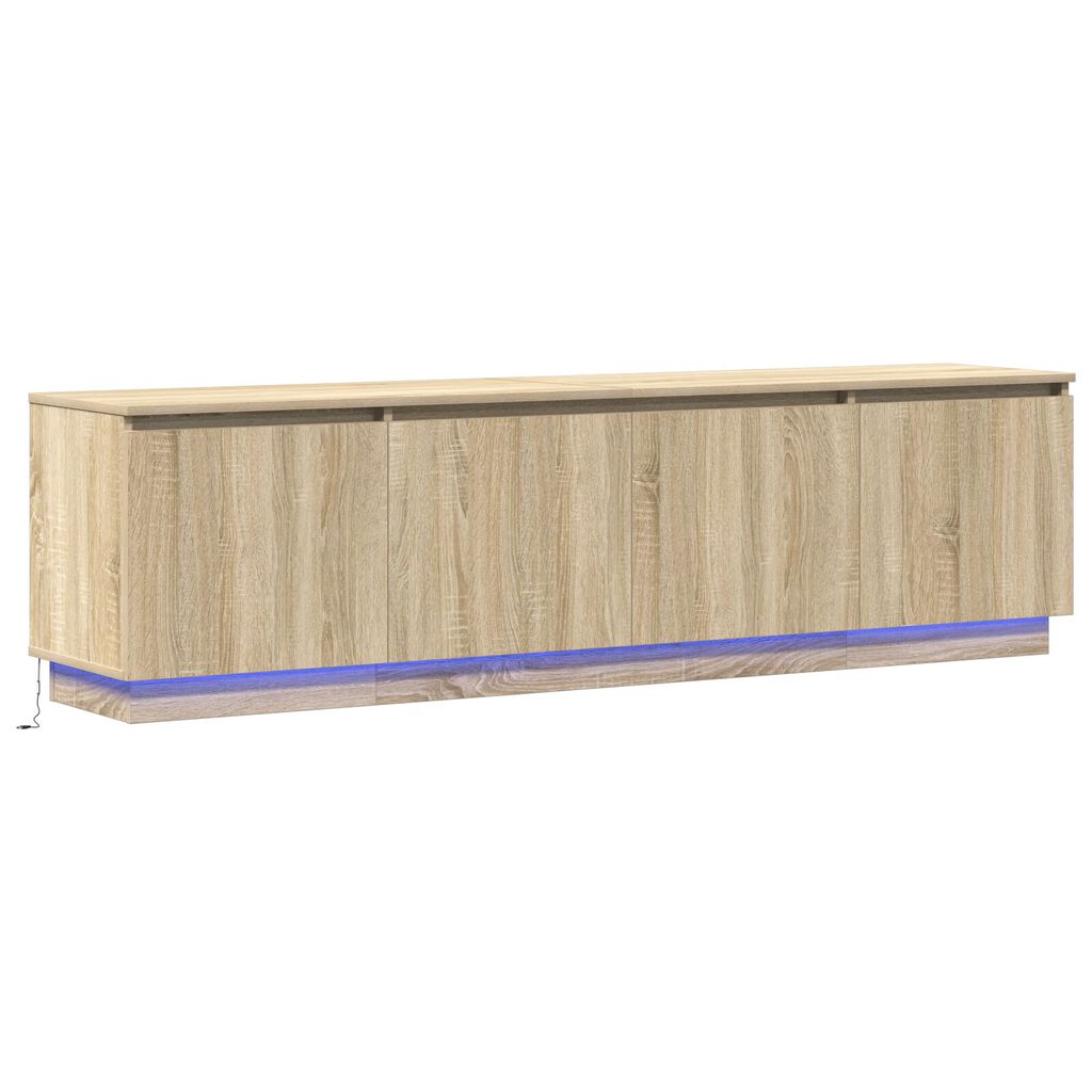 vidaXL Ντουλάπι τηλεόρασης με LED Σολονά Οξιά 180x38x49 εκ. Επεξεργασμένο ξύλο