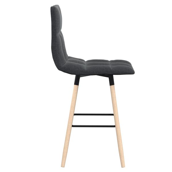 vidaXL Σκαμπό Μπαρ 2 τεμ. Σκούρο Γκρι Υφασμάτινα