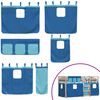 vidaXL Κουκέτα με Κουρτίνες Μπλε 75x190 εκ. Μασίφ Ξύλο Πεύκου