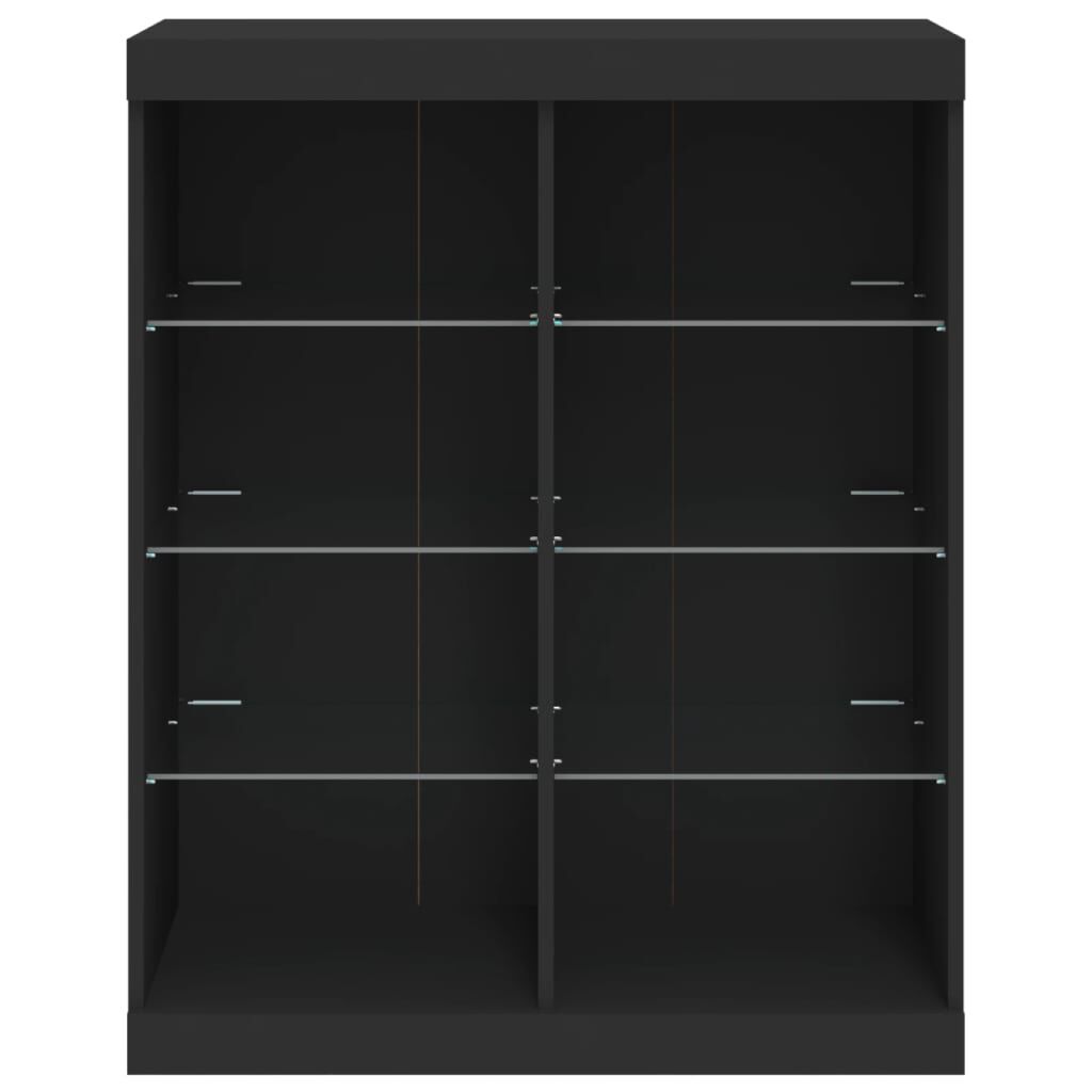 vidaXL Μπουφές με Φώτα LED Μαύρος 81 x 37 x 100 εκ.