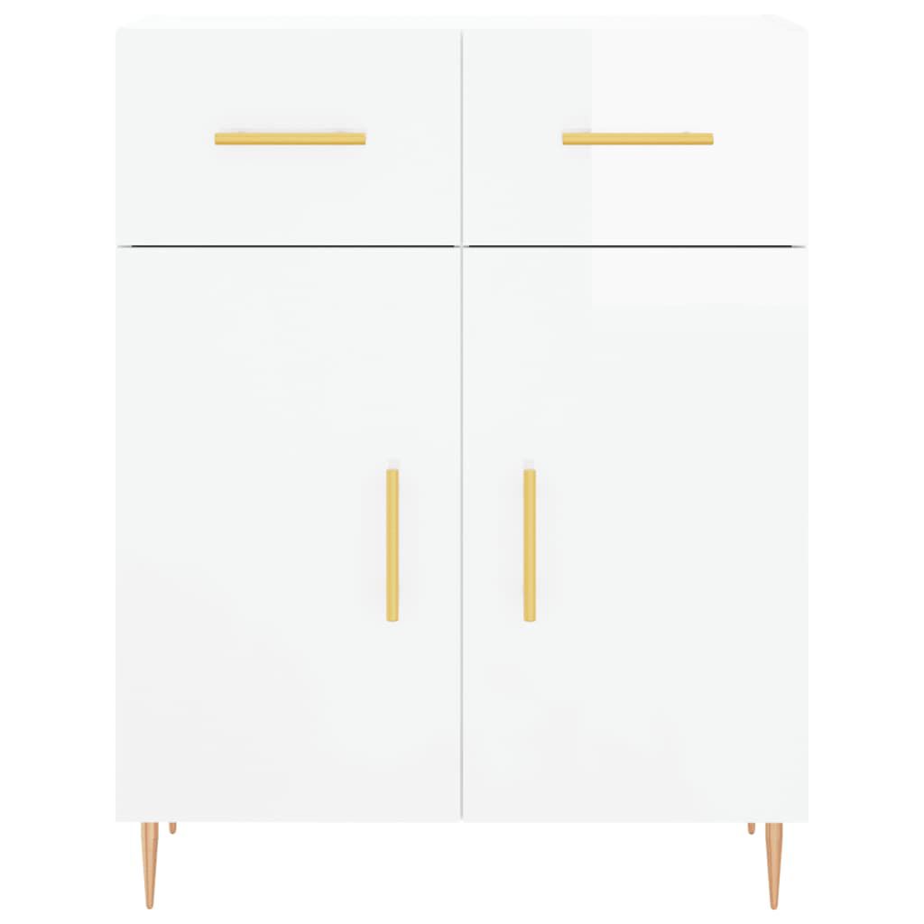 vidaXL Ντουλάπι Γυαλιστερό Λευκό 69,5x34x90 εκ. Επεξεργασμένο Ξύλο