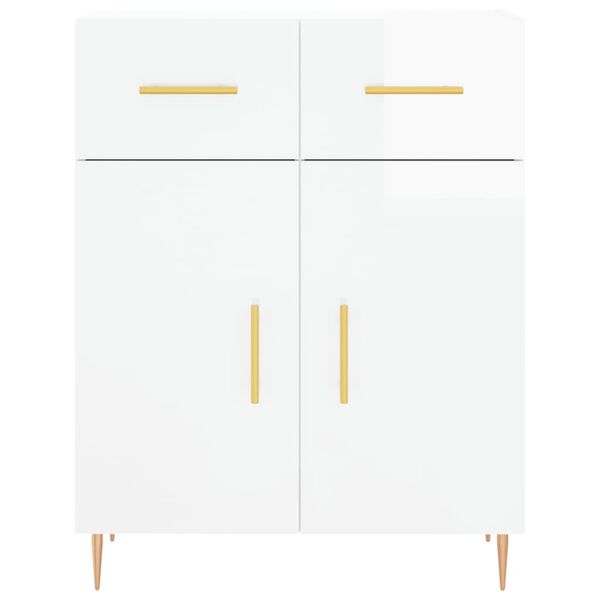 vidaXL Ντουλάπι Γυαλιστερό Λευκό 69,5x34x90 εκ. Επεξεργασμένο Ξύλο