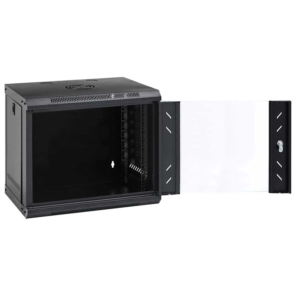 vidaXL Ντουλάπα δικτύου με αποθήκευση Μαύρο 53 x 45 x 45 εκ Ατσάλι