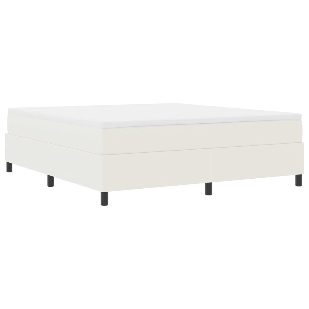 vidaXL Κρεβάτι Box Spring με Στρώμα - Κρέμ, Super King, Υφάσμα Κορντούρα