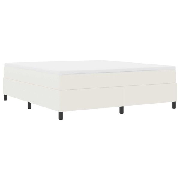 vidaXL Κρεβάτι Box Spring με Στρώμα - Κρέμ, Super King, Υφάσμα Κορντούρα