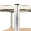 vidaXL Γωνιακό ράφι 4 στρώσεων Ασημί Χάλυβας & Ξύλο