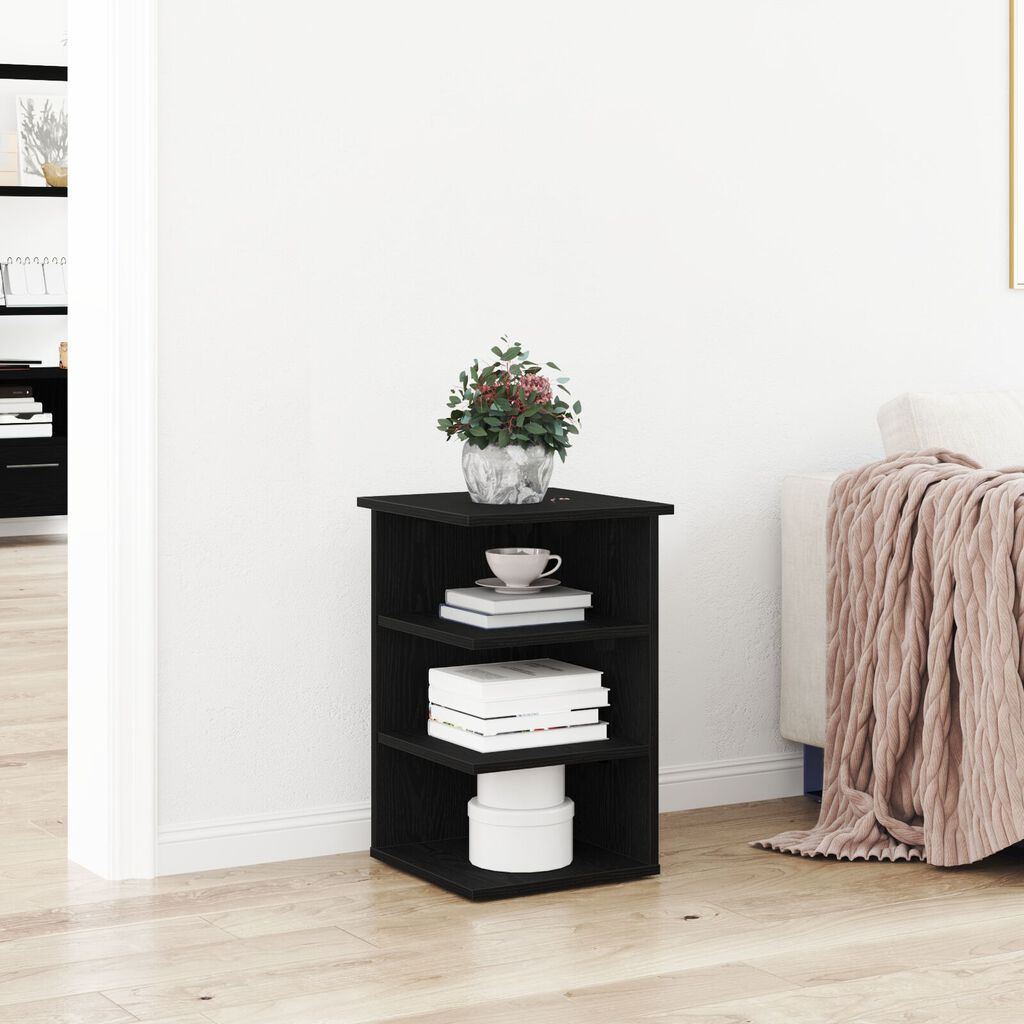 vidaXL Πλευρική Ντουλάπα Μαύρο Δρυς 35x35x55 εκ Επεξεργασμένο ξύλο
