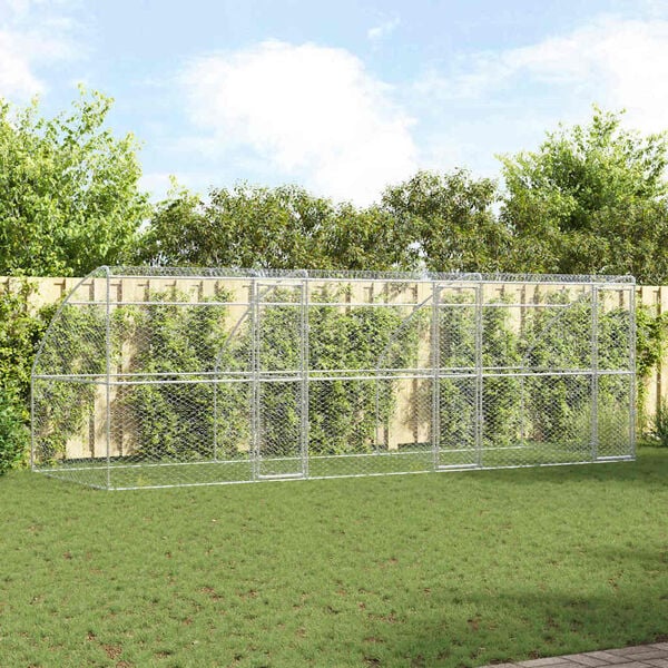 vidaXL &Kappa;&lambda;&omicron;&upsilon;&beta;ί &Sigma;&kappa;ύ&lambda;&omicron;&upsilon; &mu;&epsilon; &alpha;&pi;&omicron;&theta;ή&kappa;&epsilon;&upsilon;&sigma;&eta; 3 pcs &Alpha;&sigma;&eta;&mu;ί 6 x 2 x 2 m &Alpha;&tau;&sigma;ά&lambda;&iota;