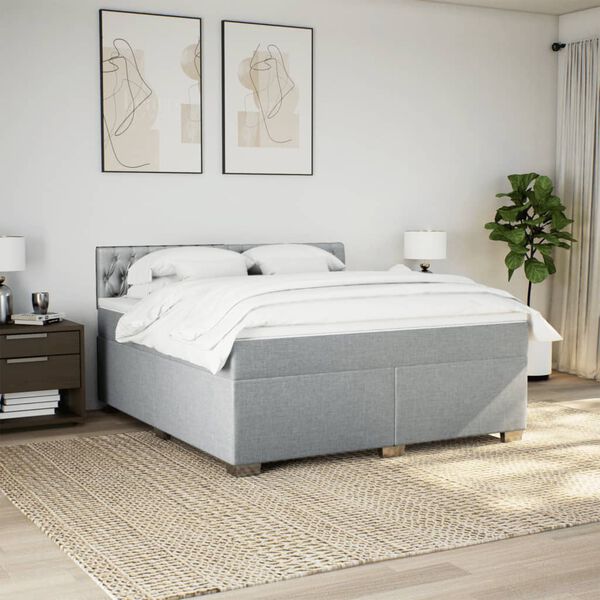 vidaXL &Kappa;&rho;&epsilon;&beta;ά&tau;&iota; Boxspring &mu;&epsilon; &Sigma;&tau;&rho;ώ&mu;&alpha; &Alpha;&nu;&omicron;&iota;&chi;&tau;ό &Gamma;&kappa;&rho;&iota; 180x200 &epsilon;&kappa;. &Upsilon;&phi;&alpha;&sigma;&mu;ά&tau;&iota;&nu;&omicron;