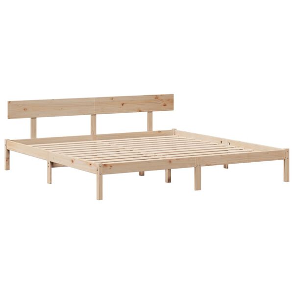 vidaXL Κρεβάτι Βιβλιοθήκη Χωρίς Στρώμα 180x200 εκ Μασίφ Ξύλο Πεύκου