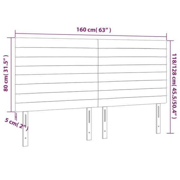 vidaXL Κεφαλάρι Κρεβατιού LED Taupe 160x5x118/128 εκ. Υφασμάτινο