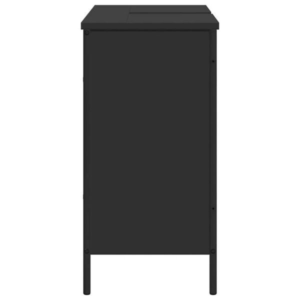 vidaXL Ντουλάπι Νιπτήρα Μπάνιου Μαύρο 80x30x60 εκ. Επεξεργασμένο Ξύλο