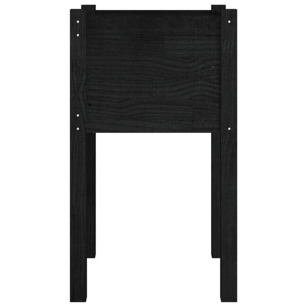 vidaXL Ζαρντινιέρες 2 τεμ. Μαύρες 40 x 40 x 70 εκ. Μασίφ Ξύλο Πεύκου