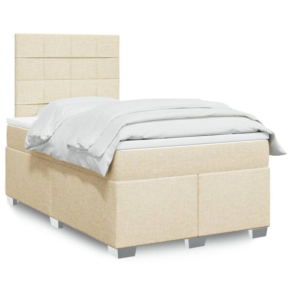 vidaXL &Kappa;&rho;&epsilon;&beta;ά&tau;&iota; Boxspring &mu;&epsilon; &Sigma;&tau;&rho;ώ&mu;&alpha; &Kappa;&rho;&epsilon;&mu; 120x200 &epsilon;&kappa;. &Upsilon;&phi;&alpha;&sigma;&mu;ά&tau;&iota;&nu;&omicron;