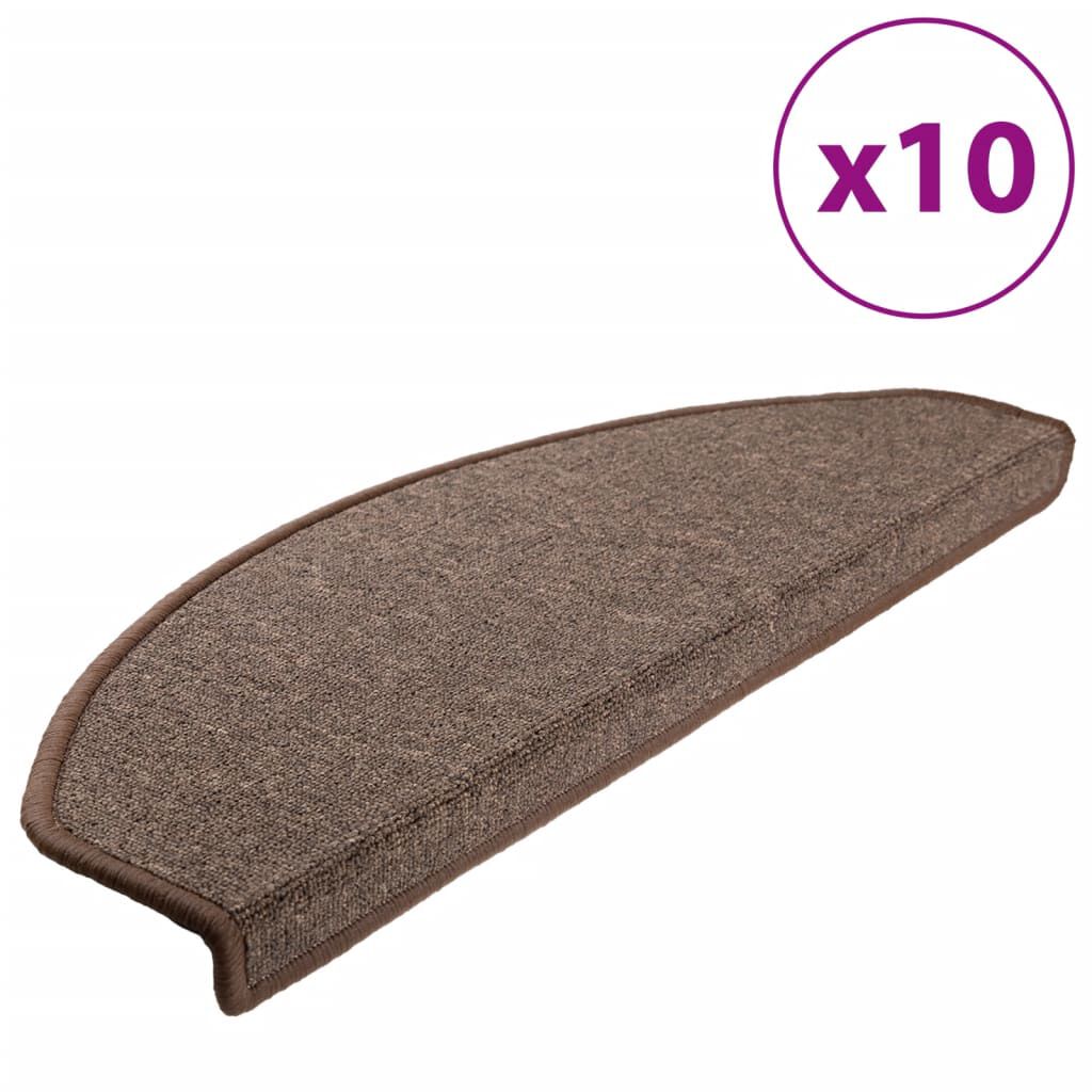 vidaXL Πατάκια Σκάλας 10 τεμ. Coffee Brown 65x24x4 εκ.