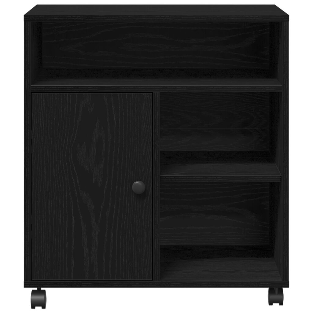 vidaXL Ράφι Εκτυπωτή με Ρόδες Μαύρο Δρυς 60x50x67 εκ.