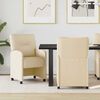 vidaXL Καρέκλες φαγητού με τροχούς 2 pcs Κρεμ 57 x 67 x 95 εκ ύφασμα