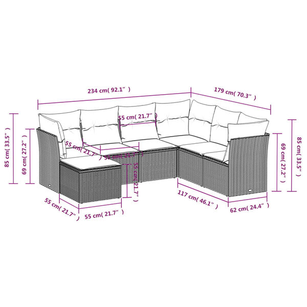 vidaXL &Kappa;&alpha;&nu;&alpha;&pi;έ&sigmaf; &Sigma;&epsilon;&tau; 7 &Tau;&epsilon;&mu;&alpha;&chi;ί&omega;&nu; &Mu;&alpha;ύ&rho;&omicron; &Sigma;&upsilon;&nu;&theta;&epsilon;&tau;&iota;&kappa;ό &Rho;&alpha;&tau;ά&nu; &mu;&epsilon; &Mu;&alpha;&xi;&iota;&lambda;ά&rho;&iota;&alpha;