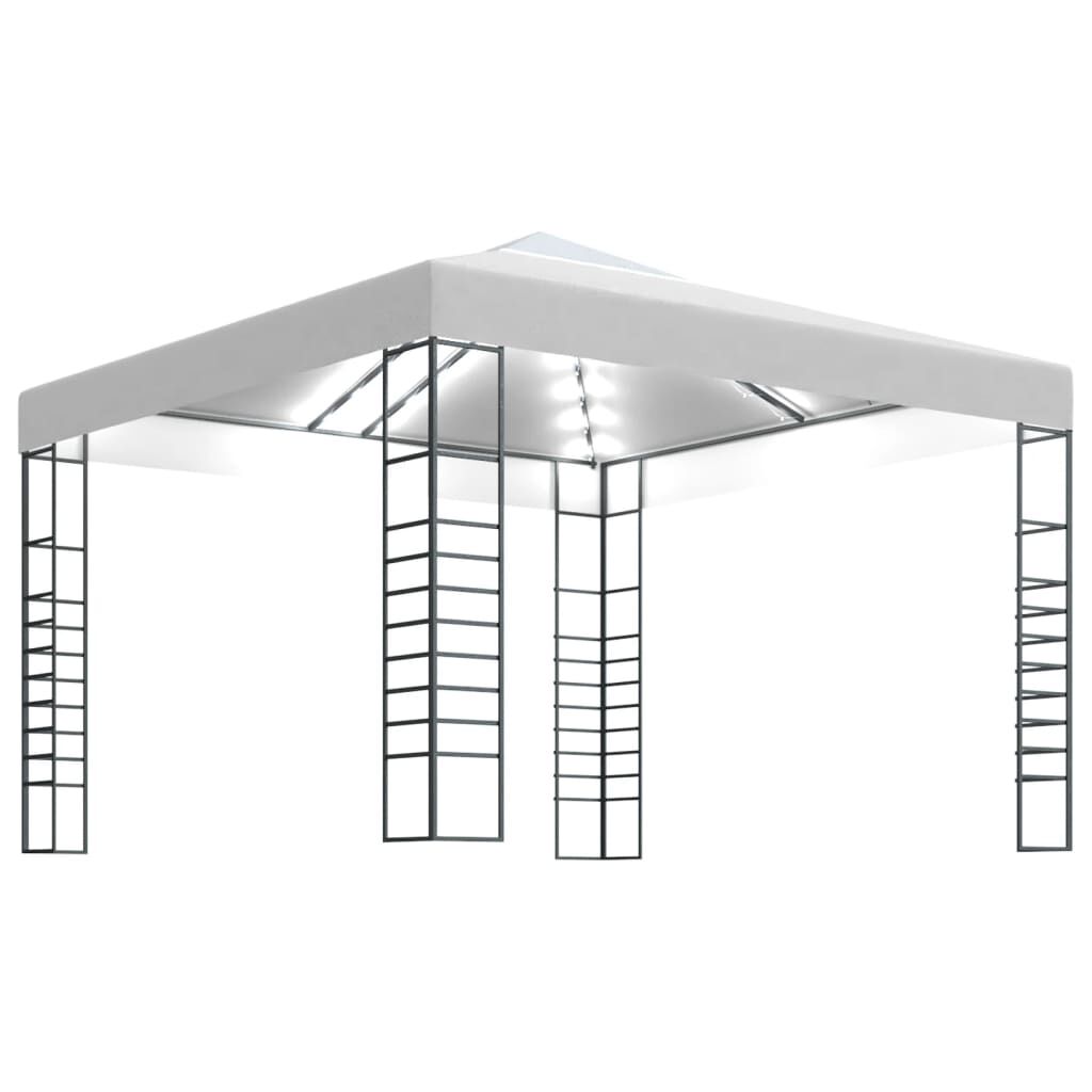 vidaXL Κιόσκι με Φωτάκια LED Λευκό 3 x 3 μ.