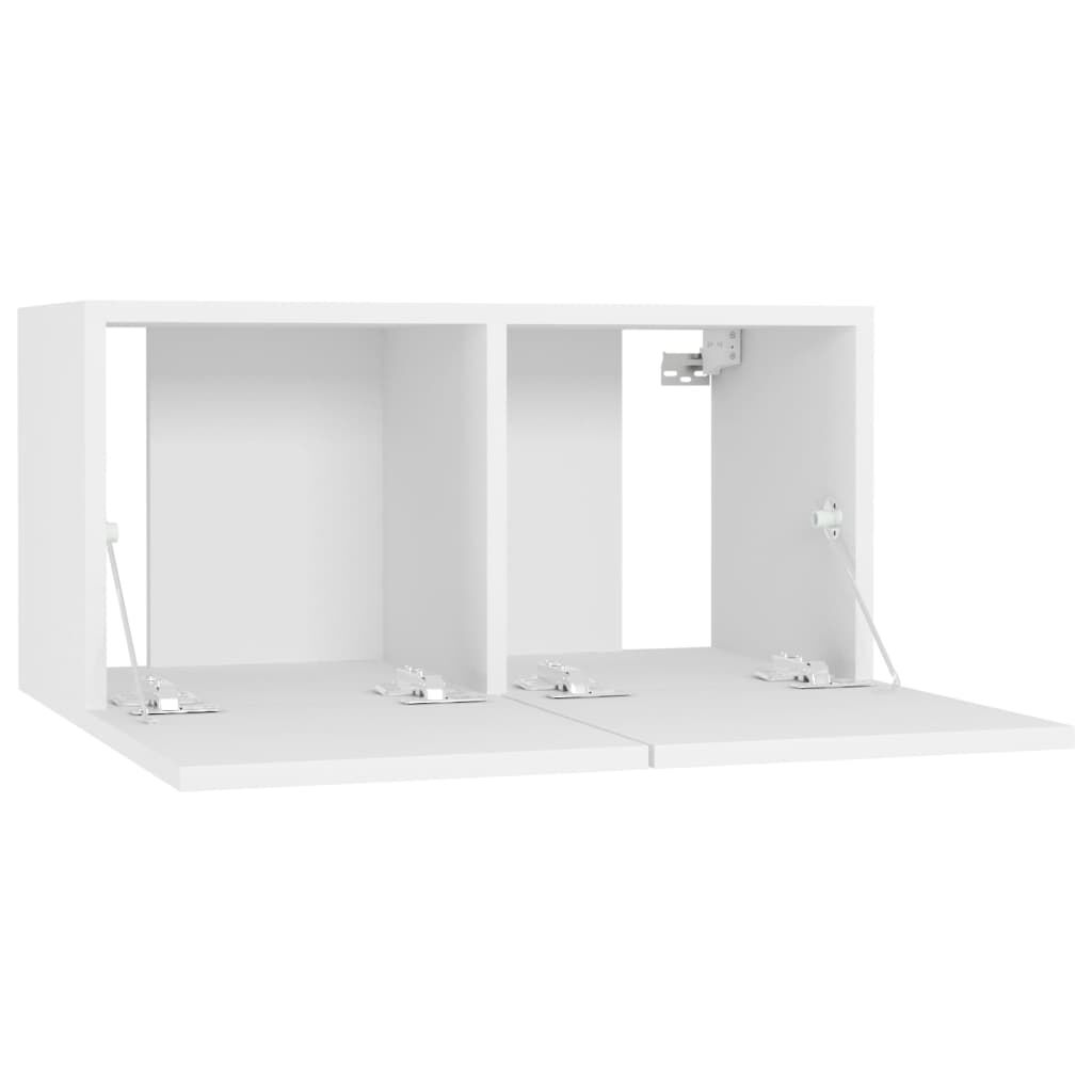 vidaXL Έπιπλα Τηλεόρασης 4 τεμ. Λευκά 60 x 30 x 30 εκ. από Επεξ. Ξύλο