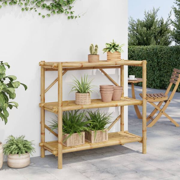 vidaXL Ραφιέρα 3 Επιπέδων 100x40x90 εκ. από Μπαμπού