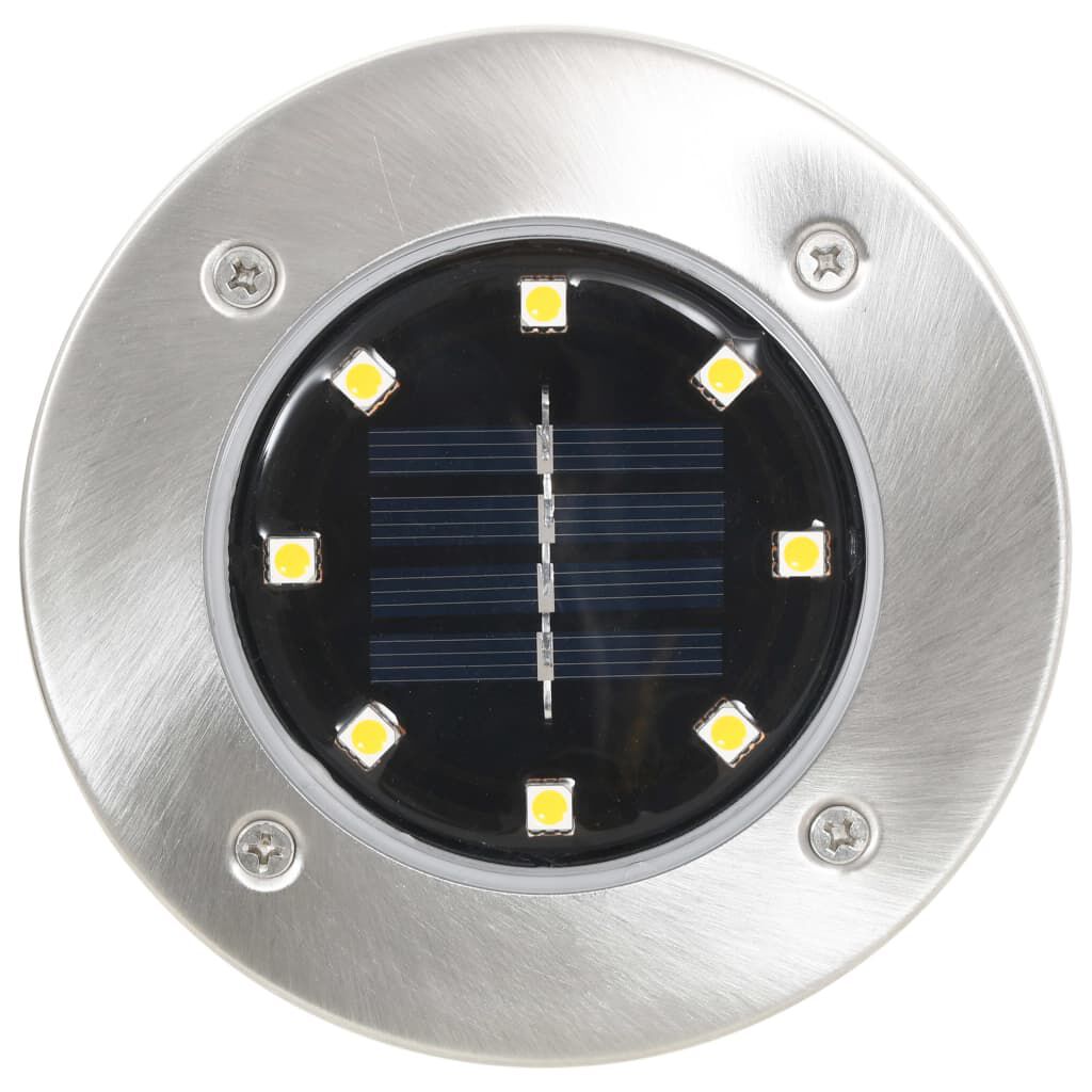 vidaXL Σποτ Ηλιακά Χωνευτά - Καρφωτά LED 8 τεμ. Θερμό Λευκό