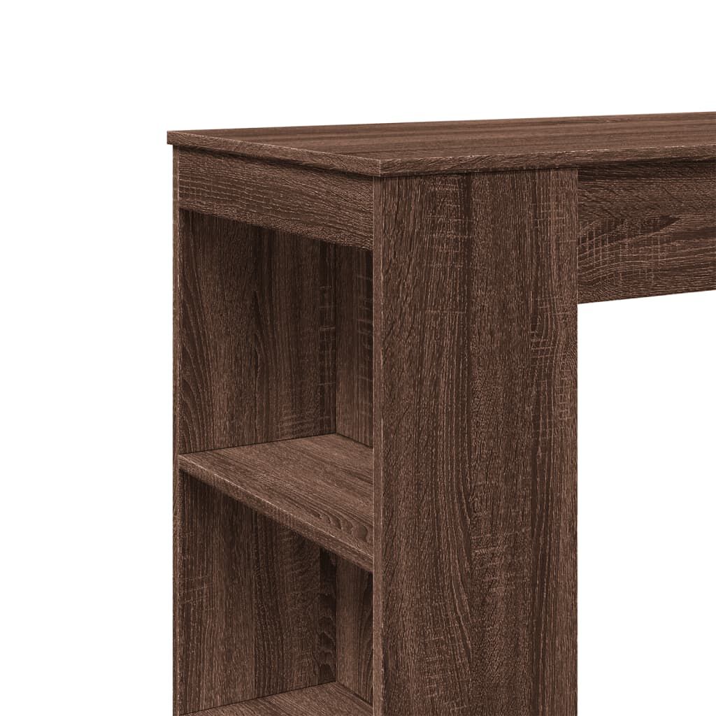 vidaXL Τραπέζι Μπαρ με Ράγες Καφέ Δρυς 95x47x103,5 εκ. Επεξεργ. Ξύλο