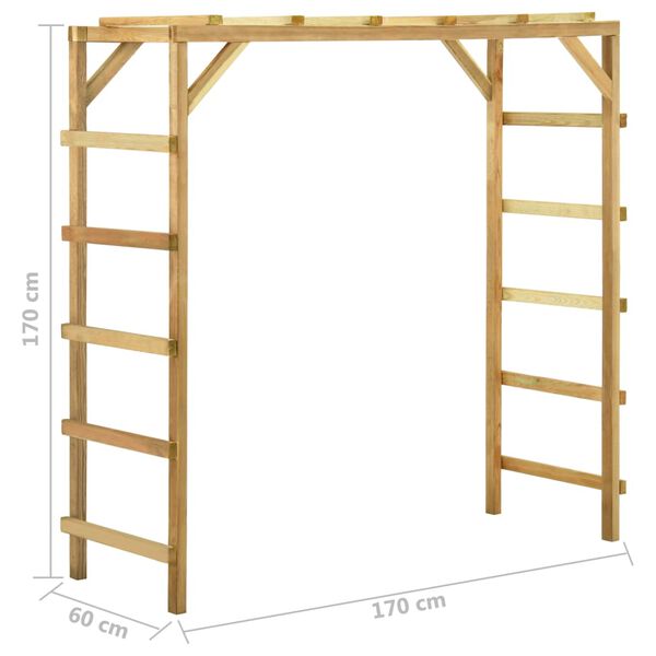 vidaXL Πολύζυγο Εξωτερικού Χώρου 170x60x170 εκ. από Μασίφ Ξύλο Πεύκου