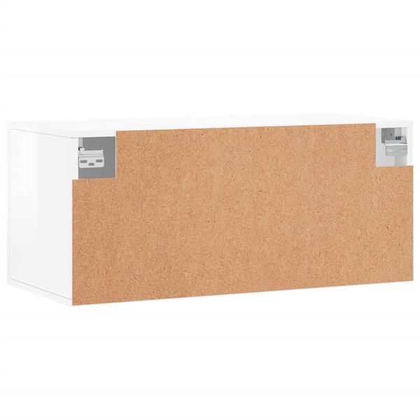 vidaXL Ντουλάπι Τοίχου Γυαλιστερό Λευκό 80x36,5x35 εκ. Επεξεργ. Ξύλο