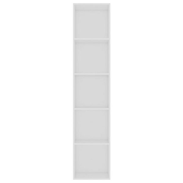 vidaXL Βιβλιοθήκη Λευκή 40 x 30 x 189 εκ. από Επεξ. Ξύλο