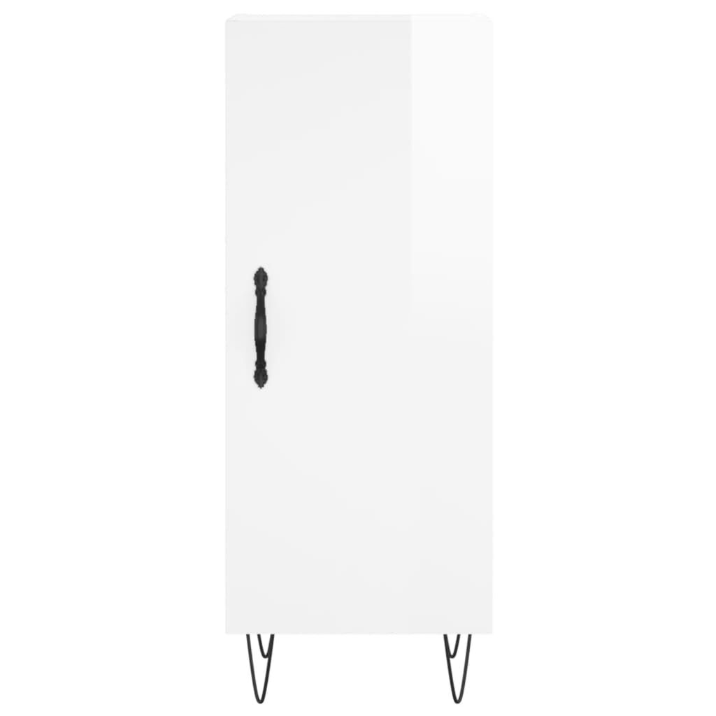 vidaXL Ντουλάπι Γυαλ. Λευκό 34,5 x 34 x 180 εκ. από Επεξεργασμένο Ξύλο