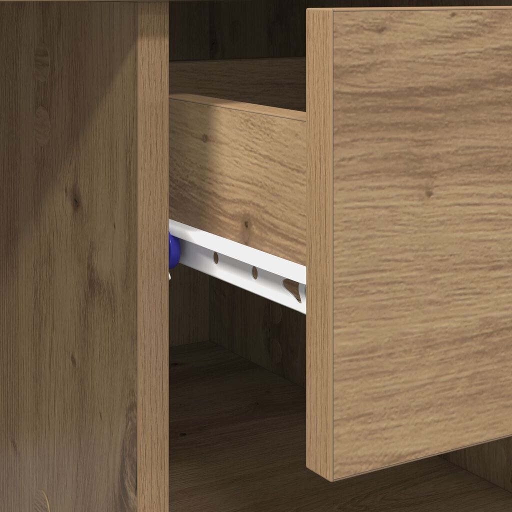 vidaXL Γραφείο με Αποθήκευση Δρυς 90x49.5x75 εκ. Επεξεργασμένο ξύλο