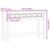 vidaXL Τραπέζι Κονσόλα Corona 114x34,5x73 εκ. από Μασίφ Ξύλο Πεύκου