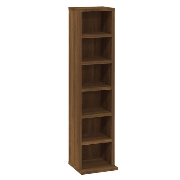 vidaXL Έπιπλο για CD Καφέ Δρυς 21 x 20 x 88 εκ. από Επεξεργασμένο Ξύλο