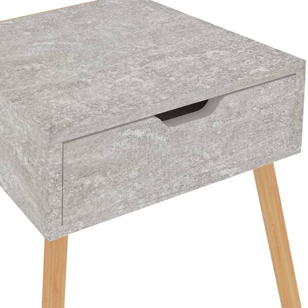 vidaXL Κομοδίνο Γκρι Σκυροδέματος 40x40x56 εκ. από Επεξεργασμένο Ξύλο