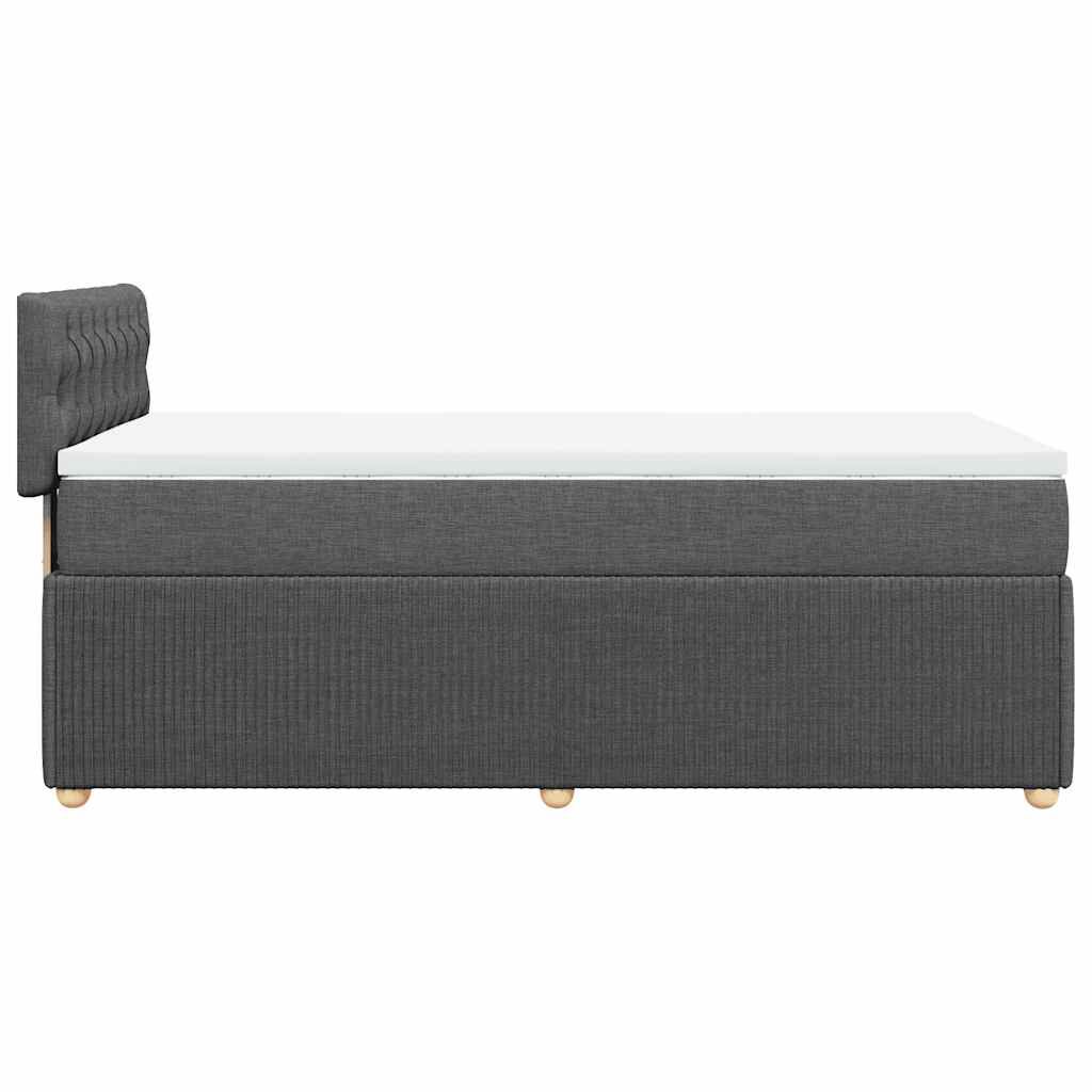 vidaXL Κρεβάτι Boxspring με Στρώμα Σκούρο Γκρι 80x200 εκ. Υφασμάτινο