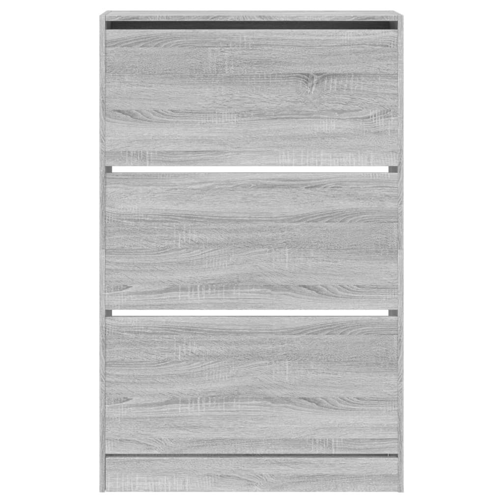 vidaXL Παπουτσοθήκη Γκρι Sonoma 80x21x125,5 εκ. από Επεξεργ. Ξύλο