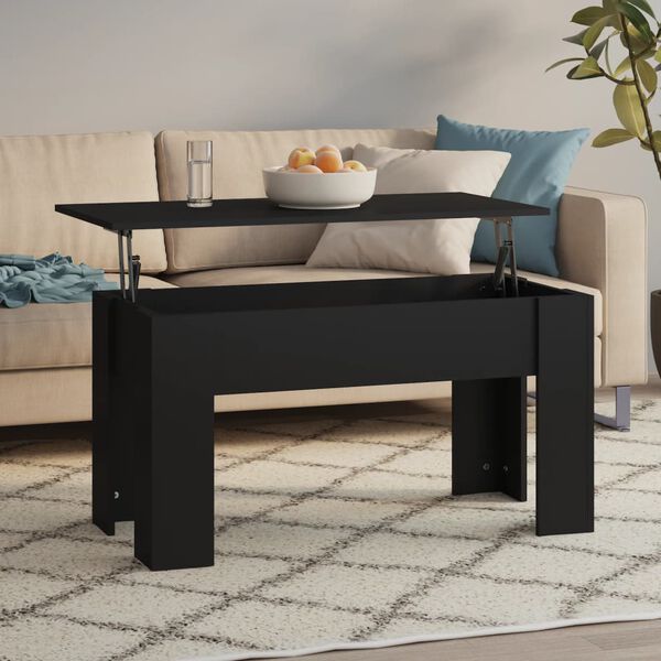vidaXL Τραπεζάκι Σαλονιού Μαύρο 101x49x52 εκ. από Επεξεργασμένο Ξύλο