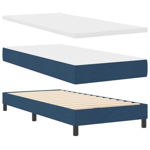 vidaXL Κρεβάτι box spring με στρώμα με στρώμα Μπλε 80 x 200 cm