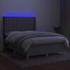 vidaXL &Kappa;&rho;&epsilon;&beta;ά&tau;&iota; Boxspring &mu;&epsilon; &Sigma;&tau;&rho;ώ&mu;&alpha; & LED &Alpha;&nu;.&Gamma;&kappa;&rho;&iota; 140x200&epsilon;&kappa;. &Upsilon;&phi;&alpha;&sigma;&mu;ά&tau;&iota;&nu;&omicron;