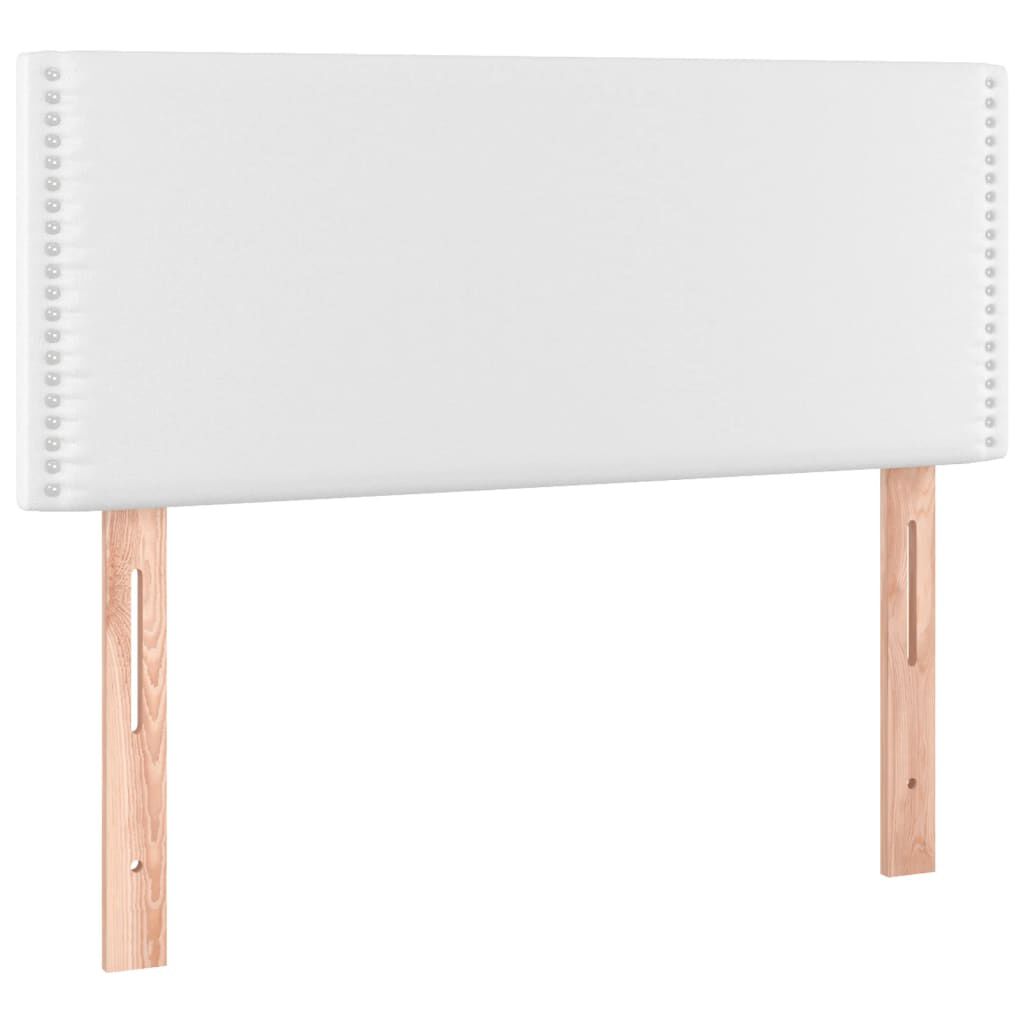 vidaXL Κρεβάτι Boxspring με Στρώμα Λευκό 120x190εκ.από Συνθετικό Δέρμα