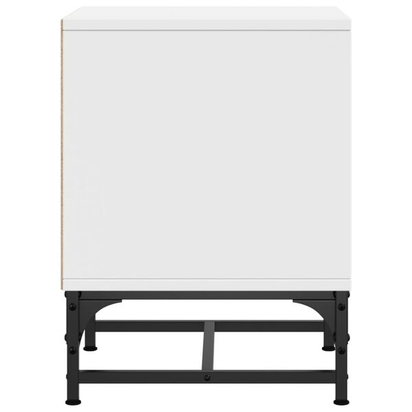 vidaXL Κομοδίνο Λευκό 35x37x50 εκ. με Γυάλινη Πόρτα