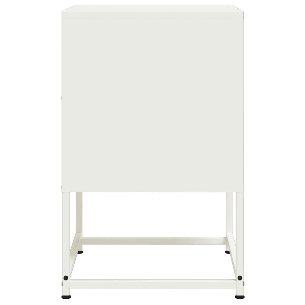 vidaXL Κομοδίνο Λευκό 36x39x60,5 εκ. από Χάλυβα