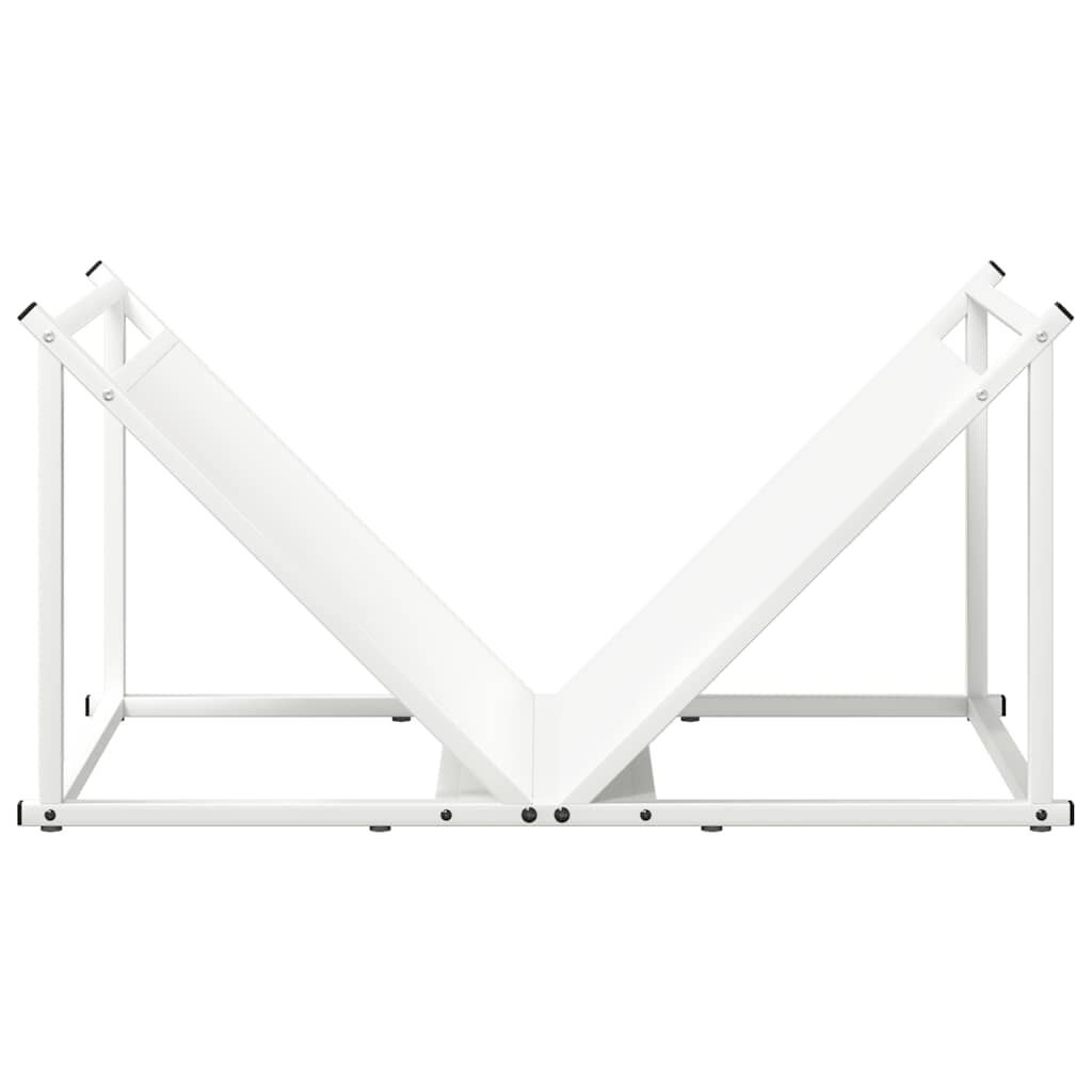 vidaXL Ράφι Καυσόξυλων Λευκό 70x43x34,5 εκ. Χάλυβας ψυχρής έλασης